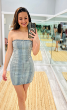 Denim Rhinestone Mini Dress