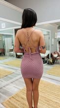 Mauve Scoop Neck Mini Dress