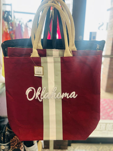 embroidered OKLAHOMA large tote