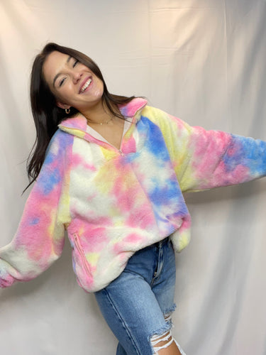 Fur Tie Dye Pullover